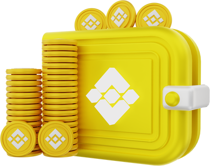 3d rendering of the binance crypto coin wallet